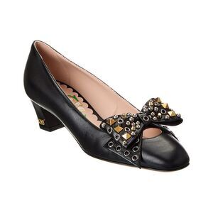 Valentino Bowow 45 Leather Pump, Black